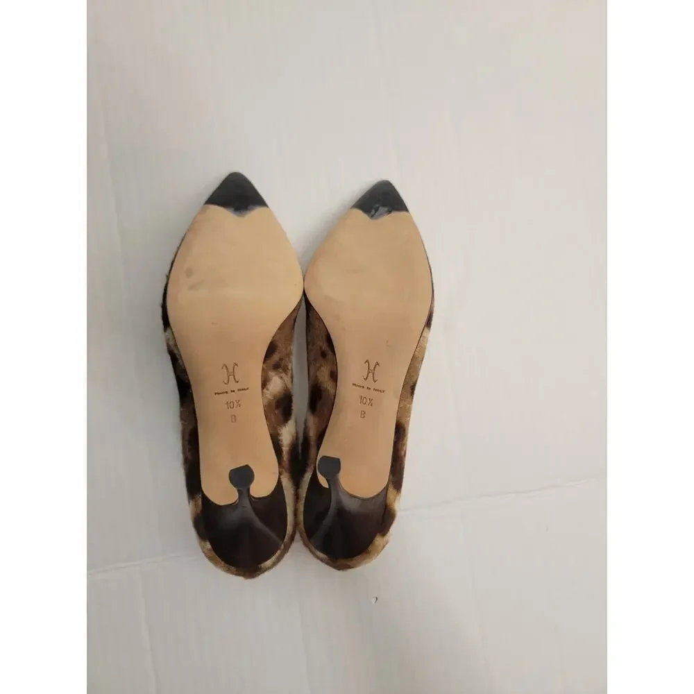 COLE HAAN Shoes Heels 10.5 B Animal Print Pony Hair Stiletto Stacked Wood Italy_7